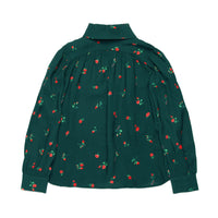 N21 Forest Green All Over Rose Crepe Shirt