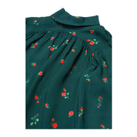 N21 Forest Green All Over Rose Crepe Shirt