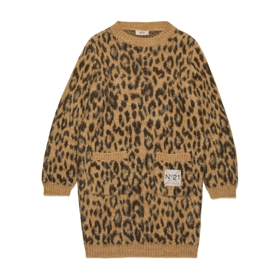 N21 Leopard Print Wool Blend Dress