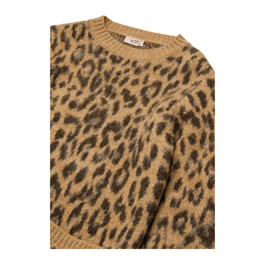 N21 Leopard Print Wool Blend Dress