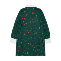 N21 Forest Green All Over Rose Crepe Shirt Dress