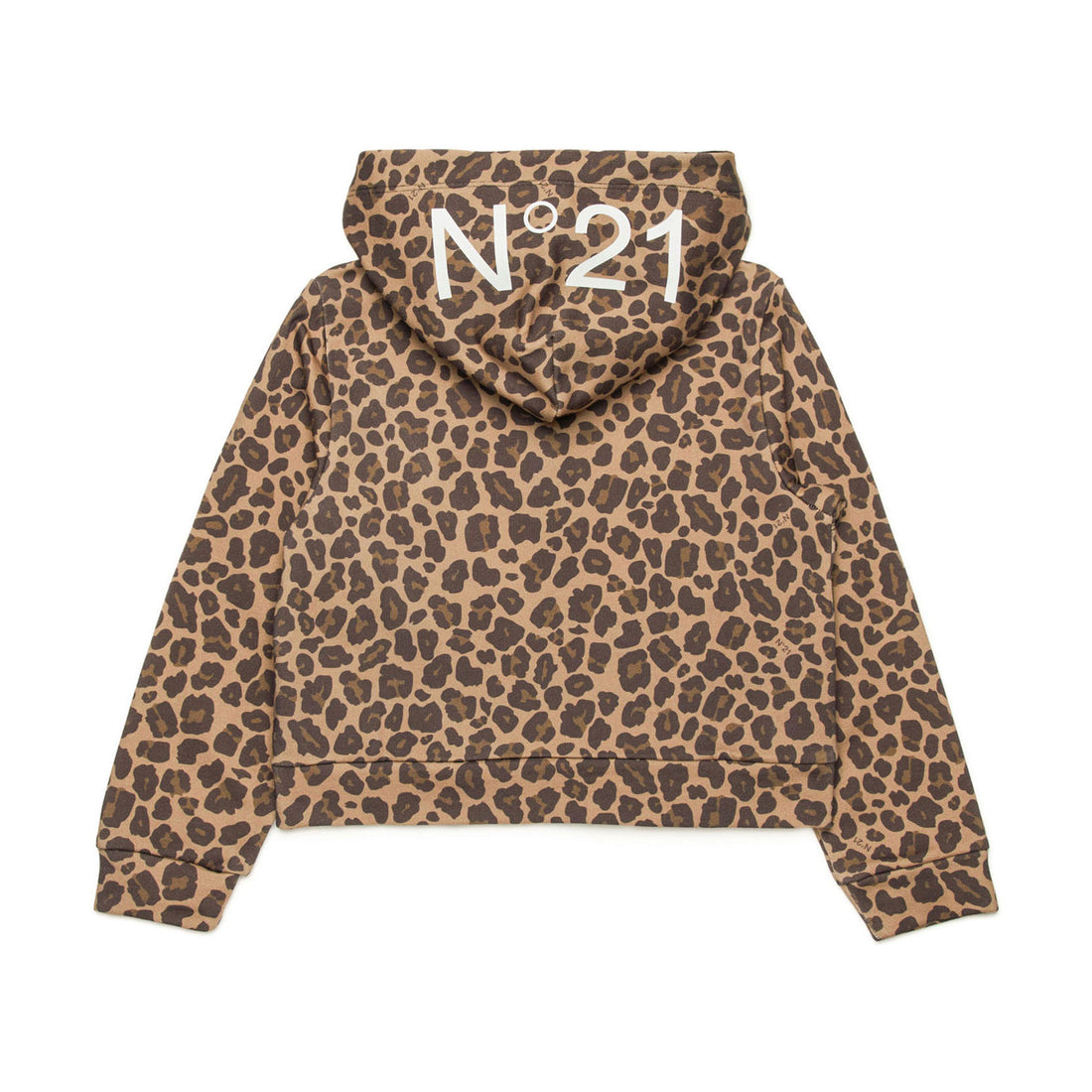 N21 Leopard Print Hooded Sweatshirt