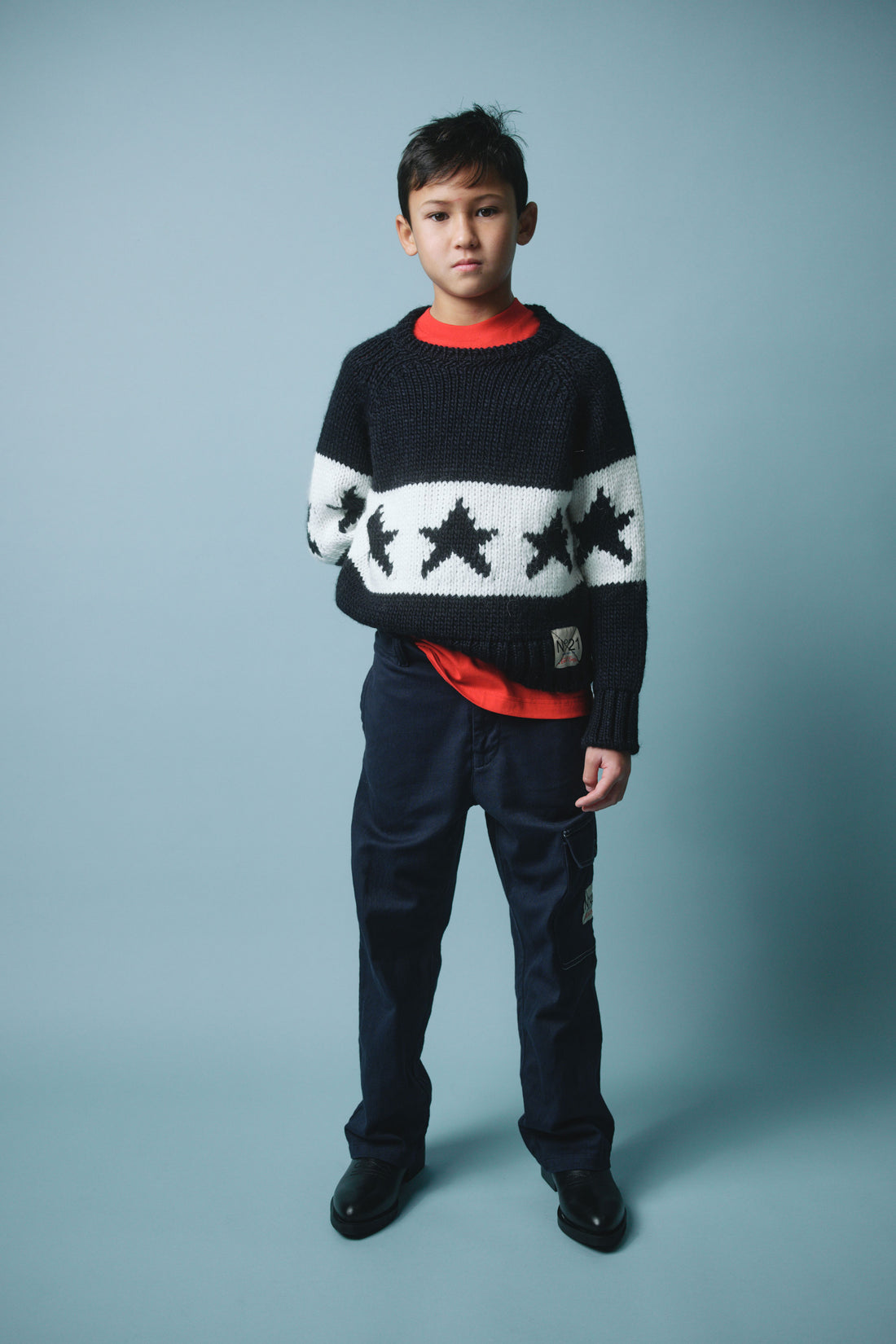 N21 Blue Star Intarsia Sweater