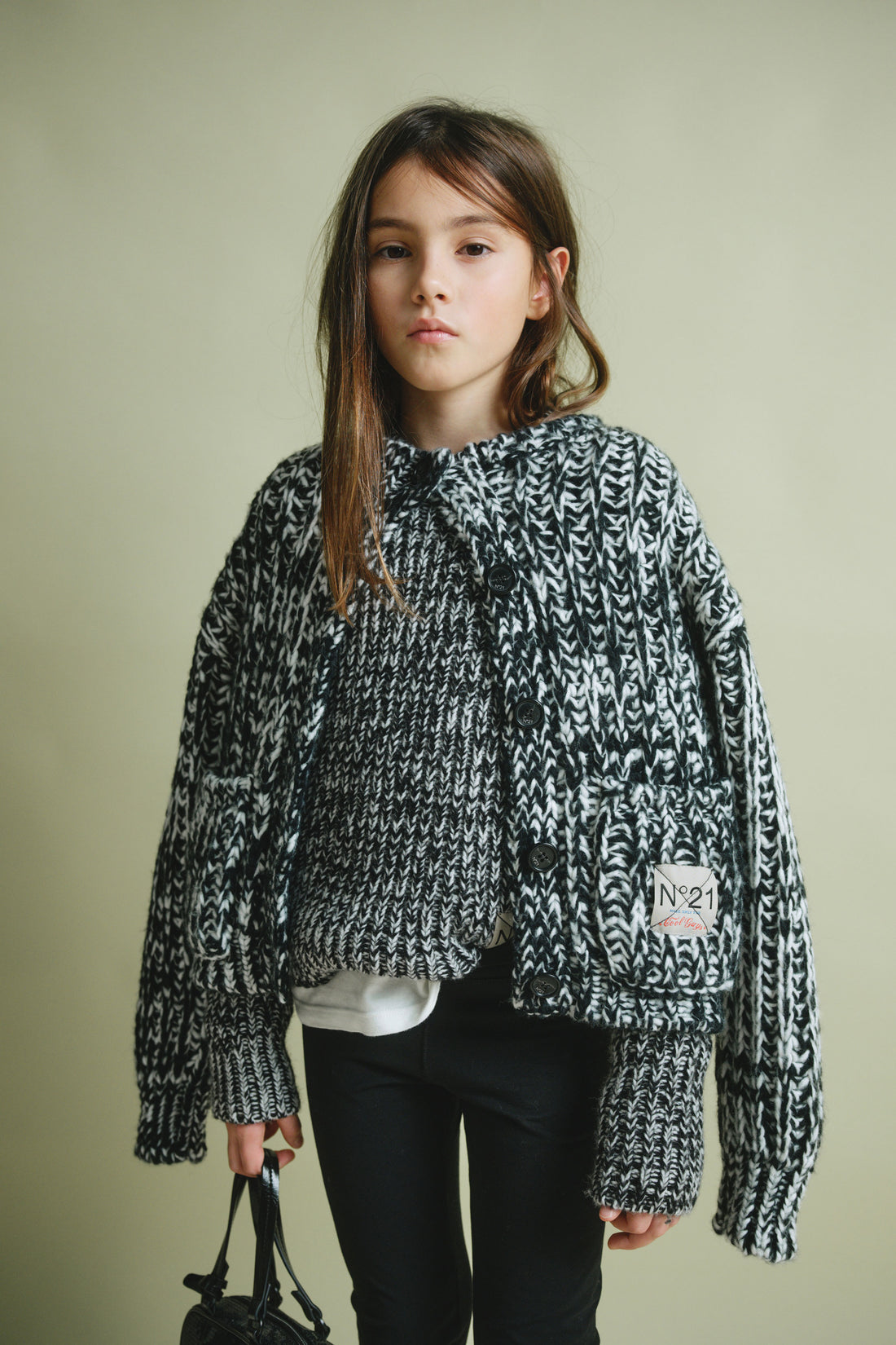N21 Black Oversized Chunky  knit Cardigan