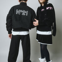 N21 Black Chenille Logo Cardigan
