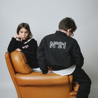 N21 Black Chenille Logo Pullover
