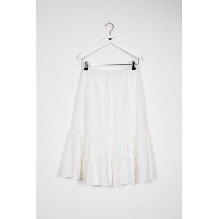 Indee Off White Fancy Midi Pasco Skirt