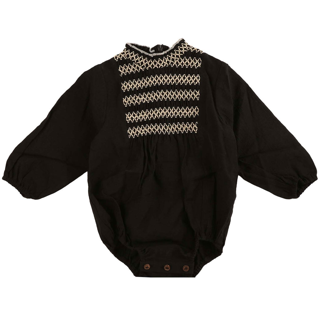 Noma Black Smocked Romper