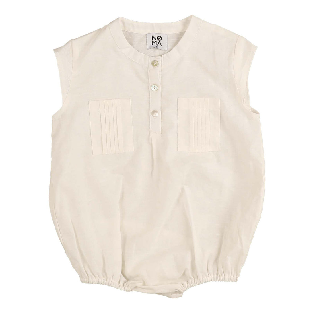 Noma White Pleat Pocket Shirt Romper