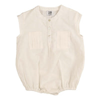 Noma White Pleat Pocket Shirt Romper