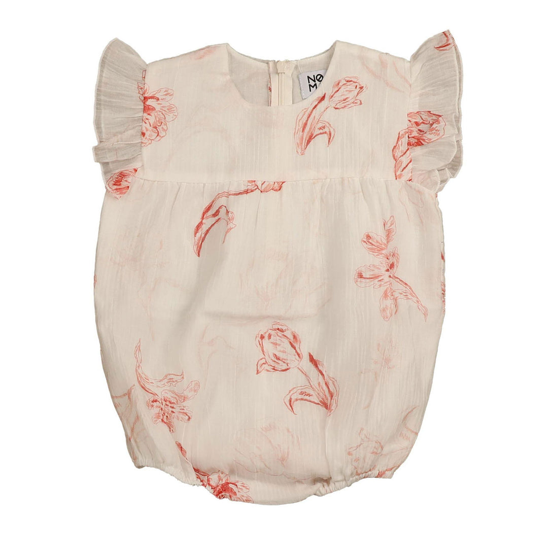 Noma Peach Printed Floral Romper