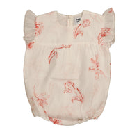 Noma Peach Printed Floral Romper