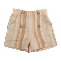 Noma Apricot Wide Button Detail Striped Shorts