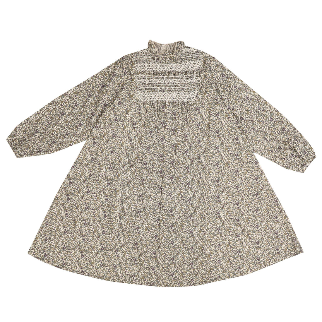 Noma Olive Intricate Smocking Dress