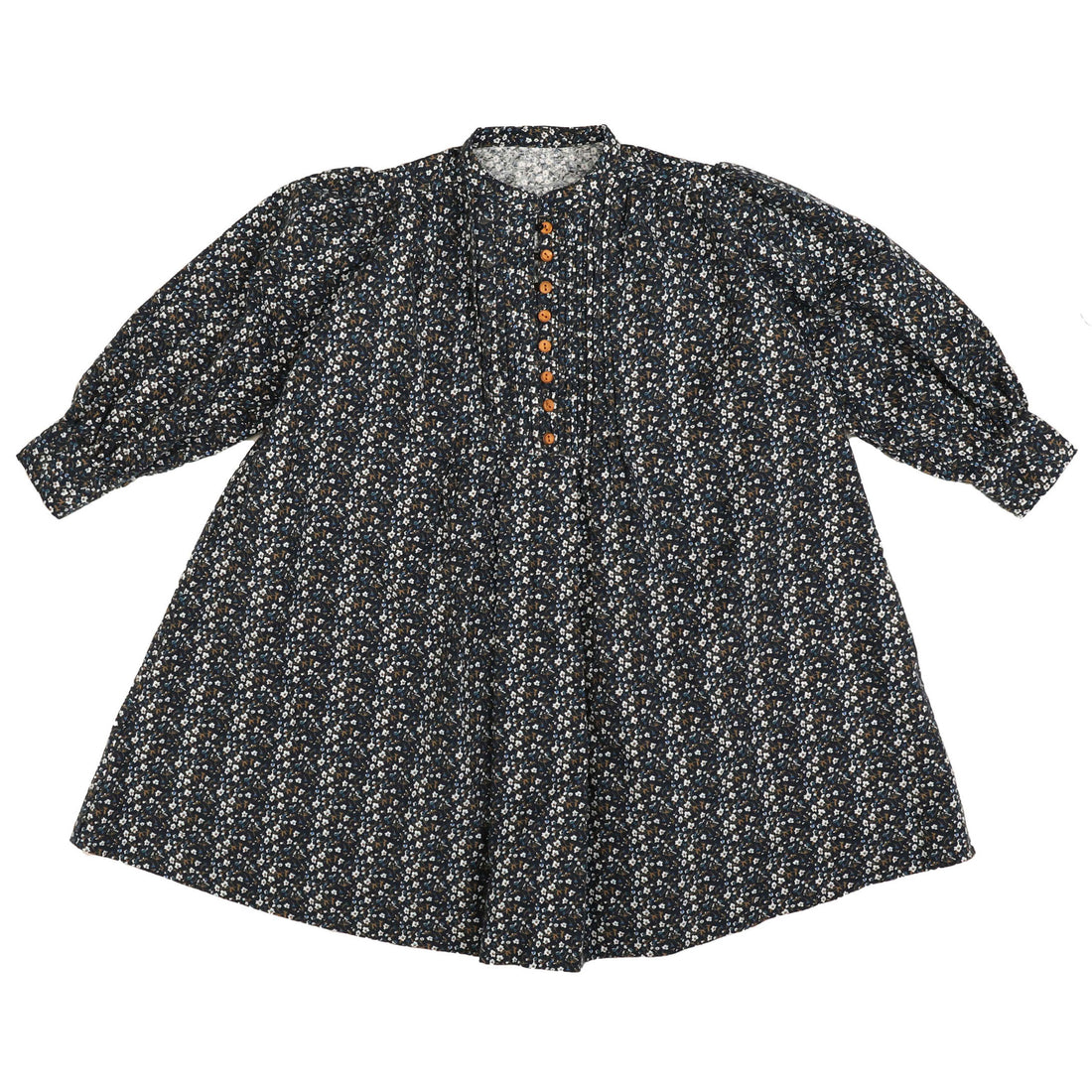 Noma Navy Mini Tuck Placket Dress