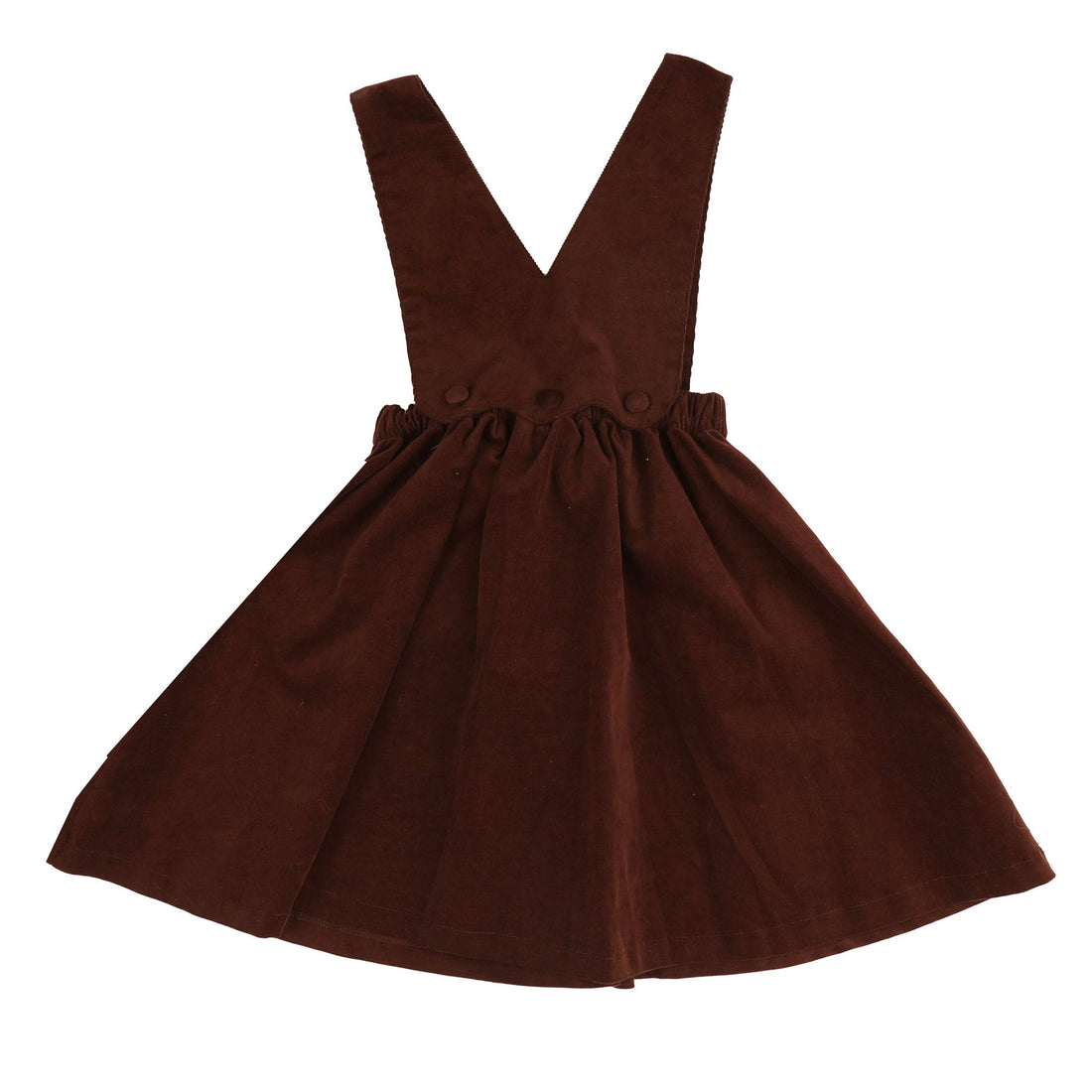 Noma Chocolate Scalloped Apron Dress