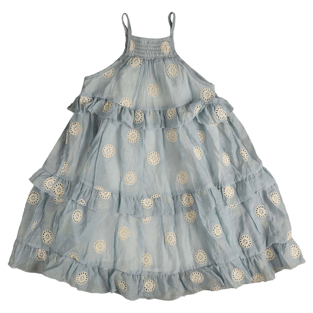 Noma Light Blue Embroidered Frill Detail Jumper