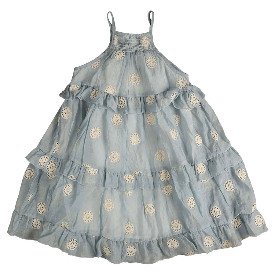 Noma Light Blue Embroidered Frill Detail Jumper