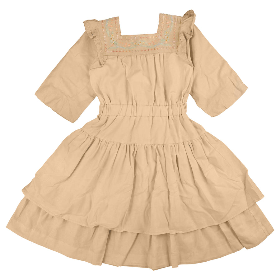 Noma Tan Ombre Embroidered Detail Teen Dress 18