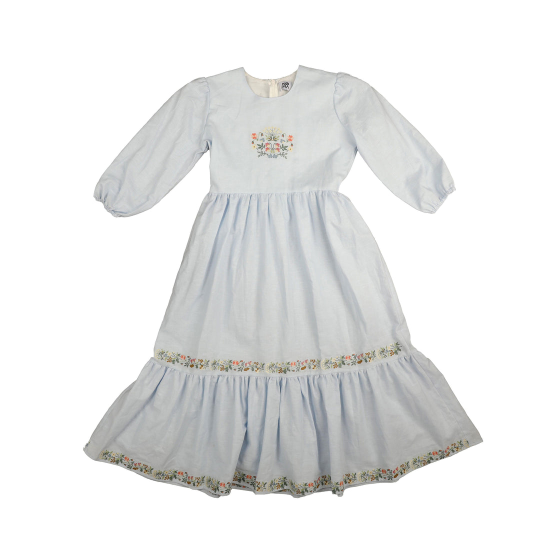 Noma Light Blue Floral Cross Stich Embroidery Dress