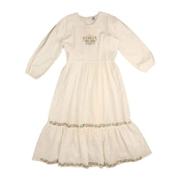 Noma White Floral Cross Stich Embroidery Dress