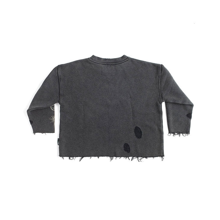Nununu Washed Graphite Deconstructed Sweatshirt