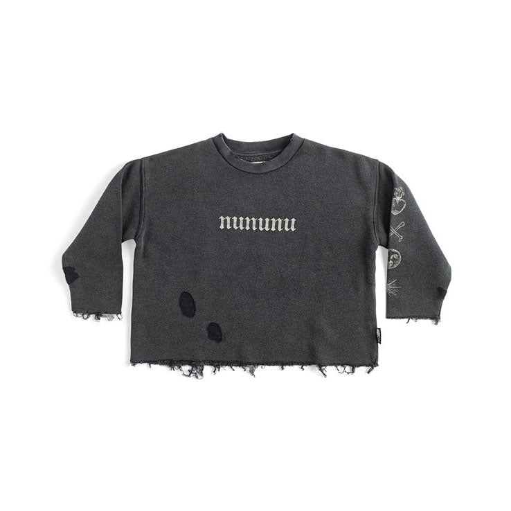 Nununu Washed Graphite Deconstructed Sweatshirt