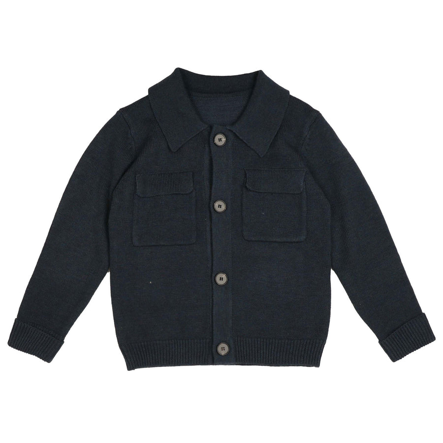 Noma Blue Knit Shirt Cardigan