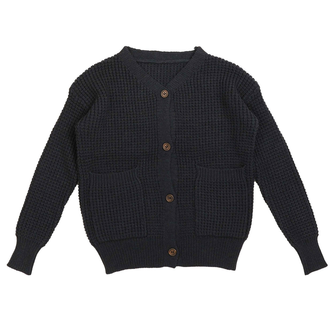 Noma Blue Waffle V-Neck Button Cardigan
