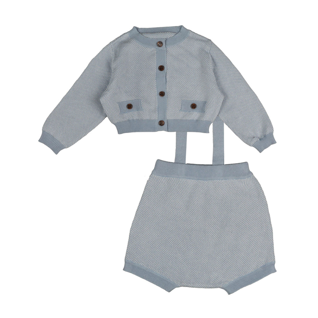 Noma Light Blue Pique Texture Baby Set