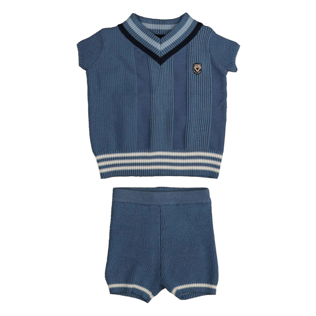 Noma Blue Multi Stripe Rib Textured Set