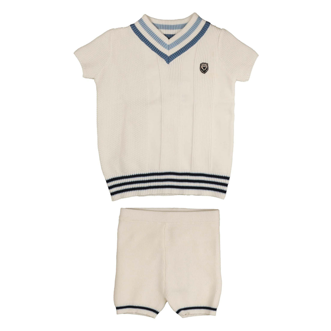 Noma White Multi Stripe Rib Textured Set