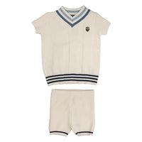 Noma White Multi Stripe Rib Textured Set