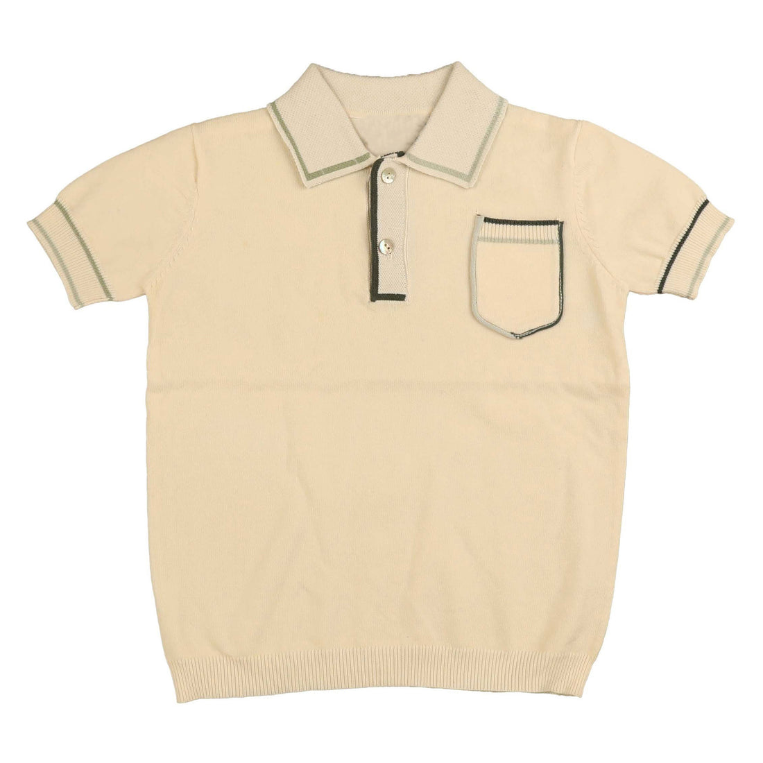 Noma Sage Binding Detail Knit Polo