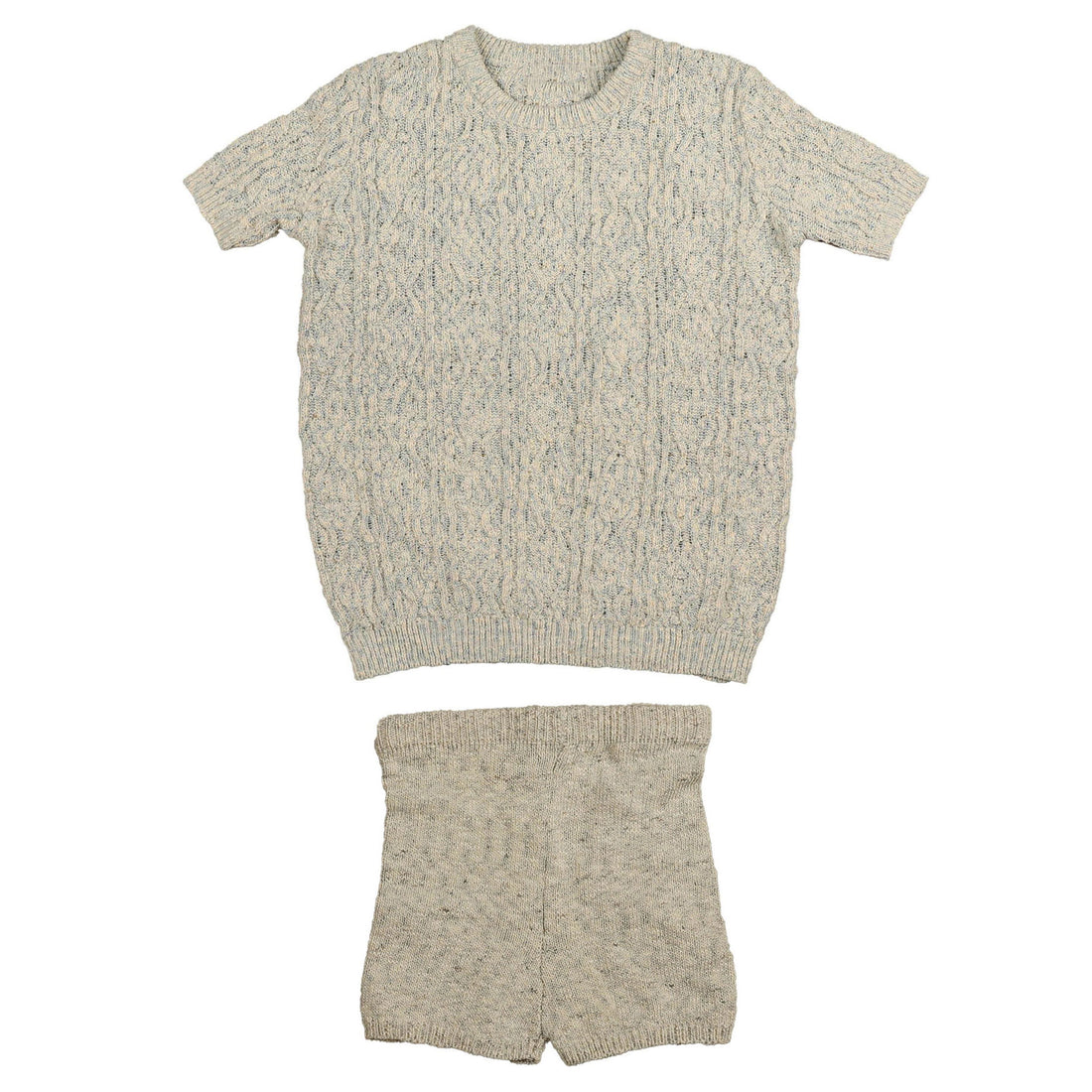Noma Light Blue Marled Textured Knit Set