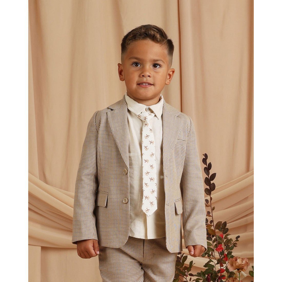 Noralee Ivory Iris Skinny Tie