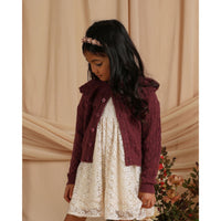 Noralee Fig Ruffle Cardigan