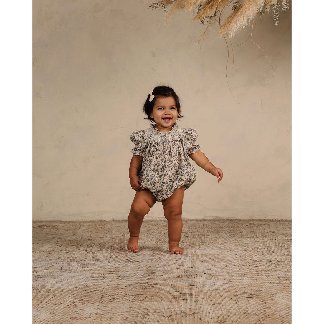 Noralee Vintage Blue Floral Maddie Romper