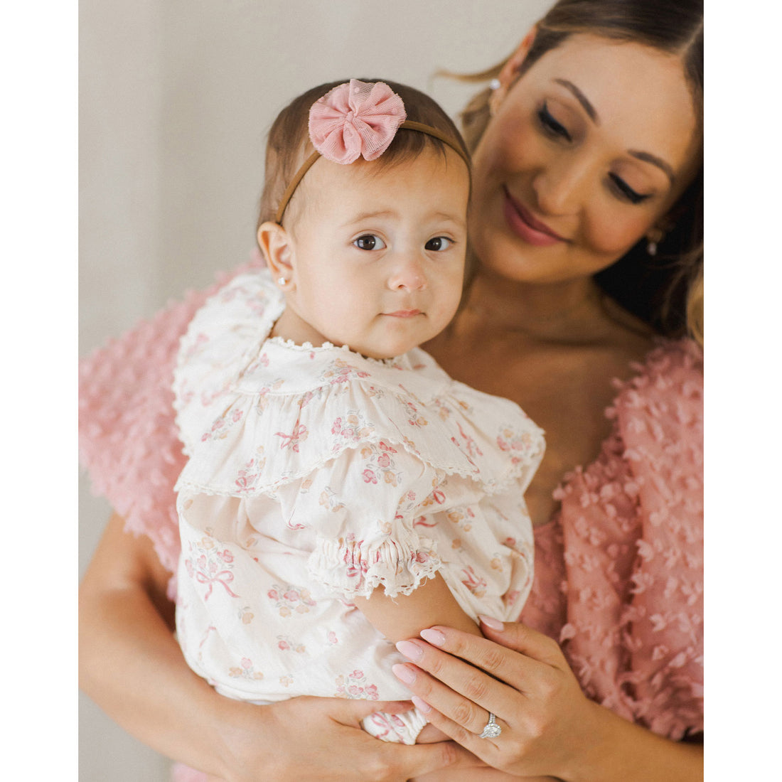 Noralee Natural Bow Ditsy Eva Romper