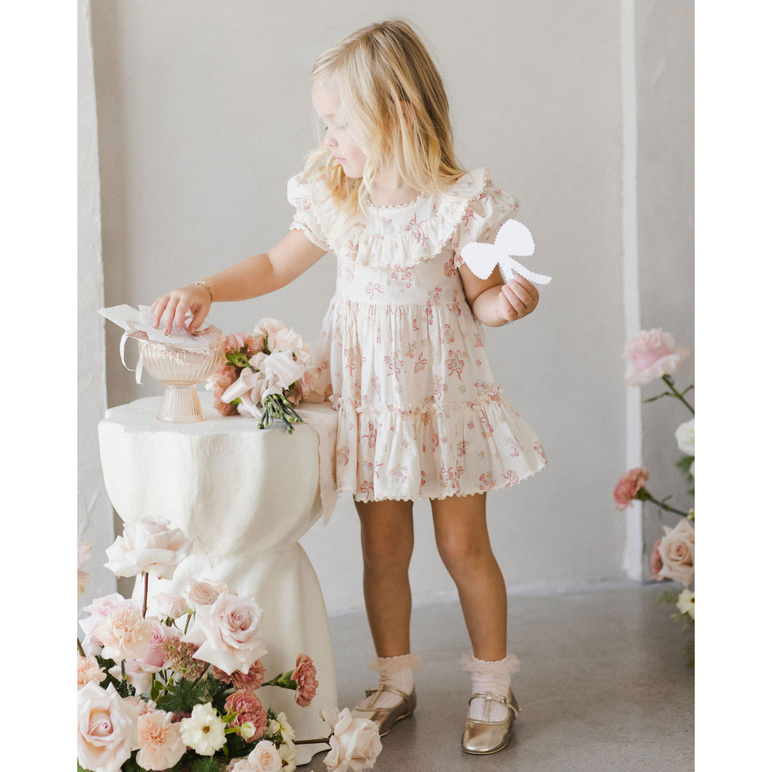 Noralee Natural Bow Ditsy Eva Dress