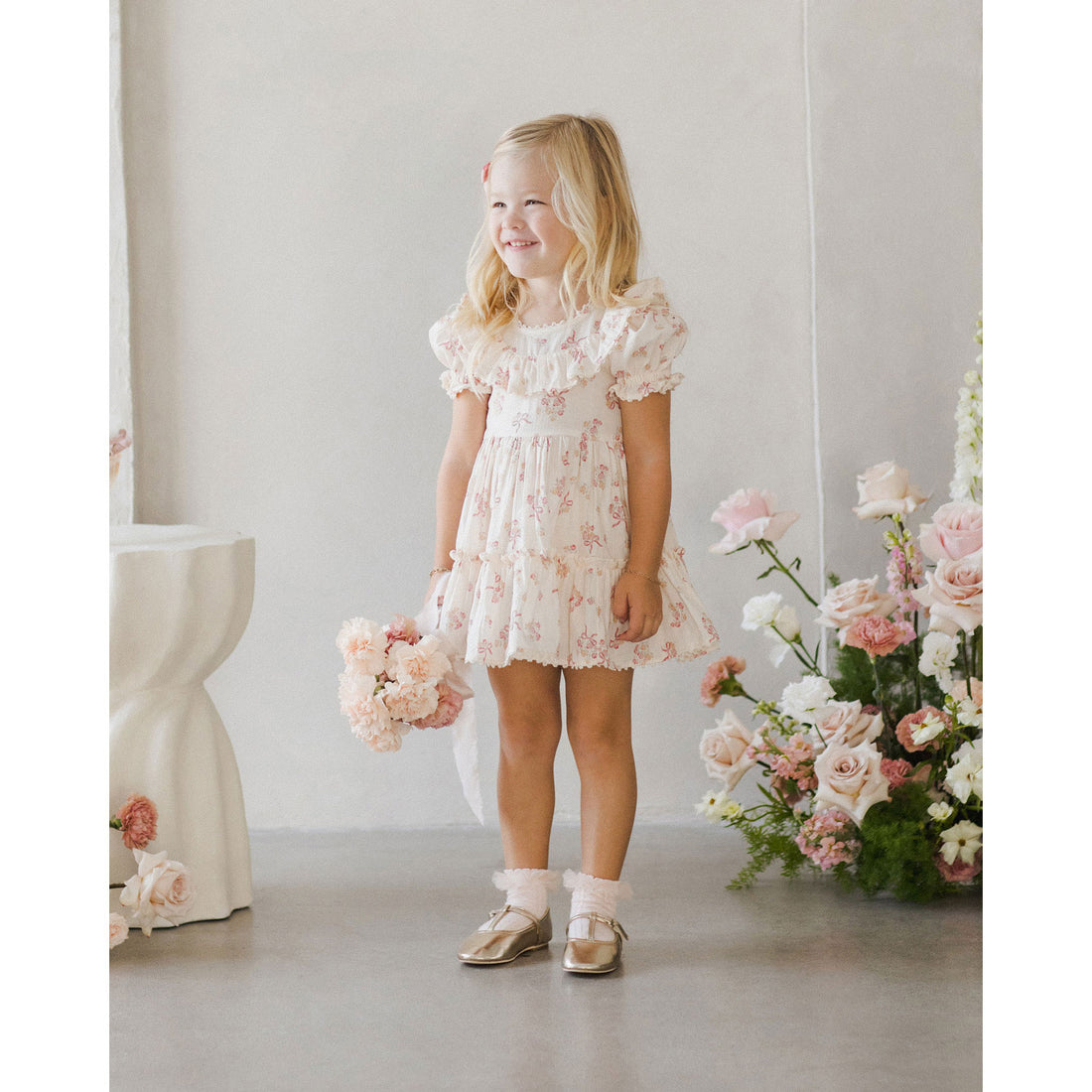 Noralee Natural Bow Ditsy Eva Dress