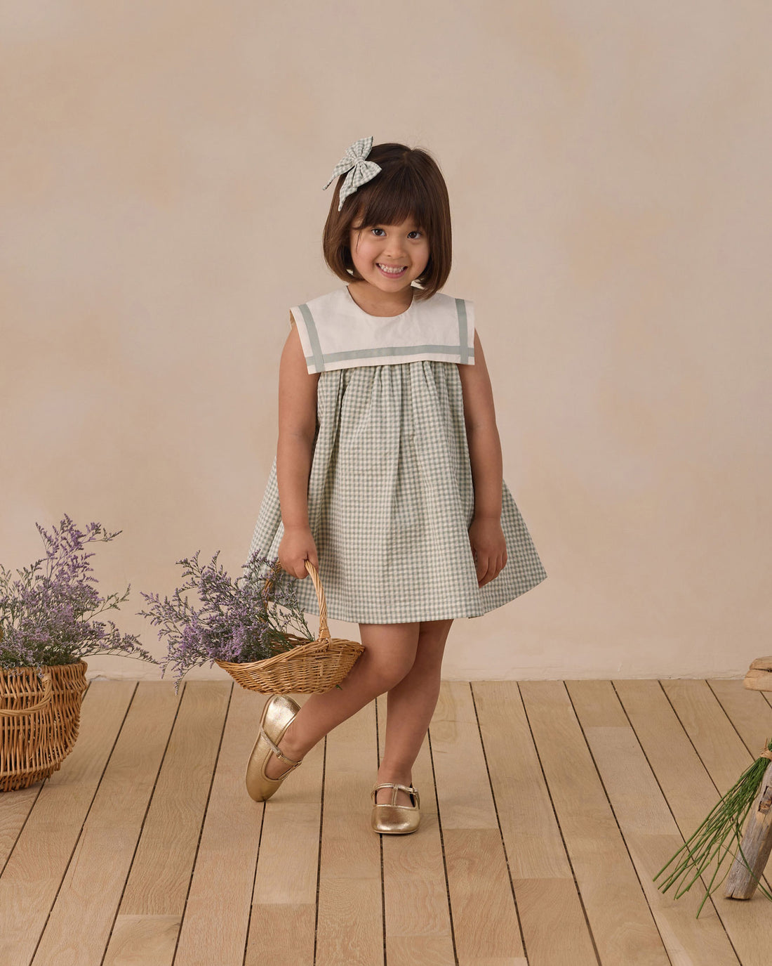 Noralee Eucalyptus Check Daisy Dress
