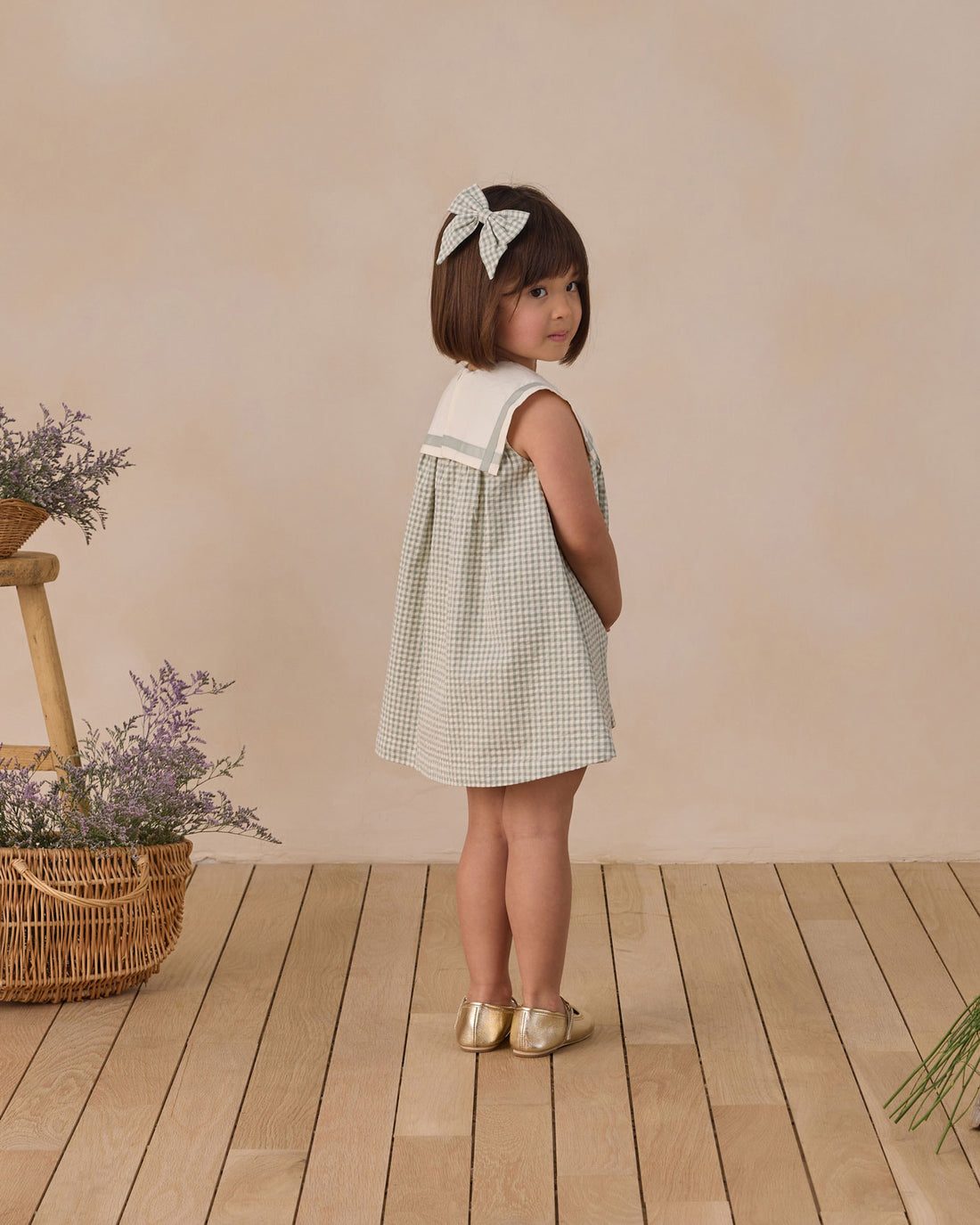 Noralee Eucalyptus Check Daisy Dress