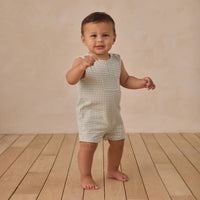 Noralee Eucalyptus Check Georgie Romper