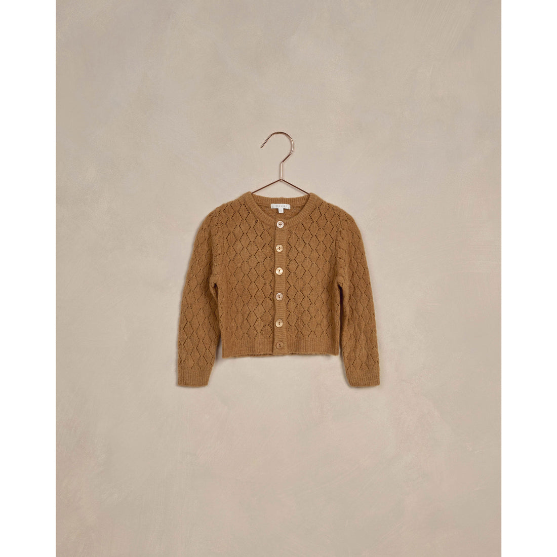Noralee Golden Cropped Pointelle Cardigan