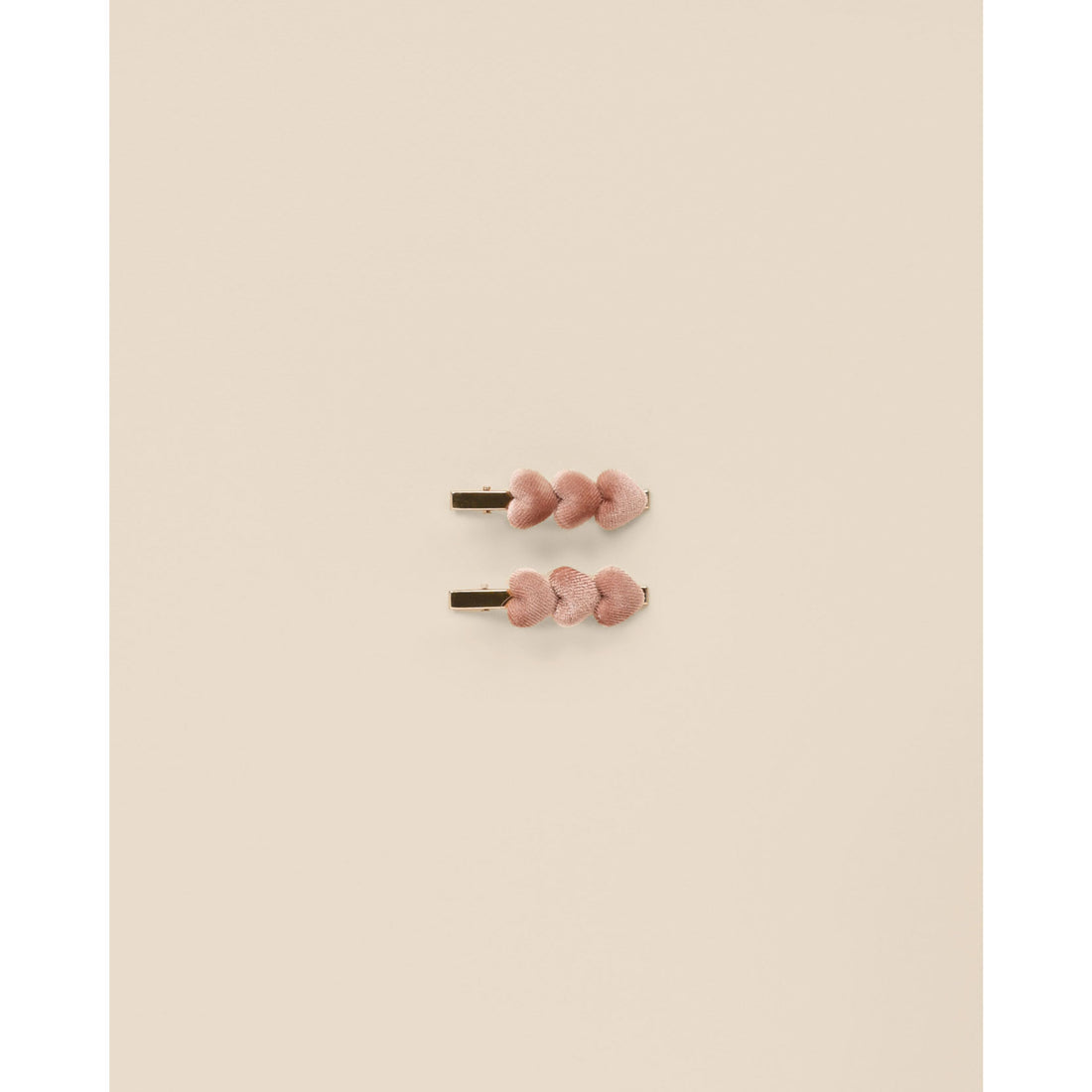 Noralee Dusty Rose Velvet Heart Clips
