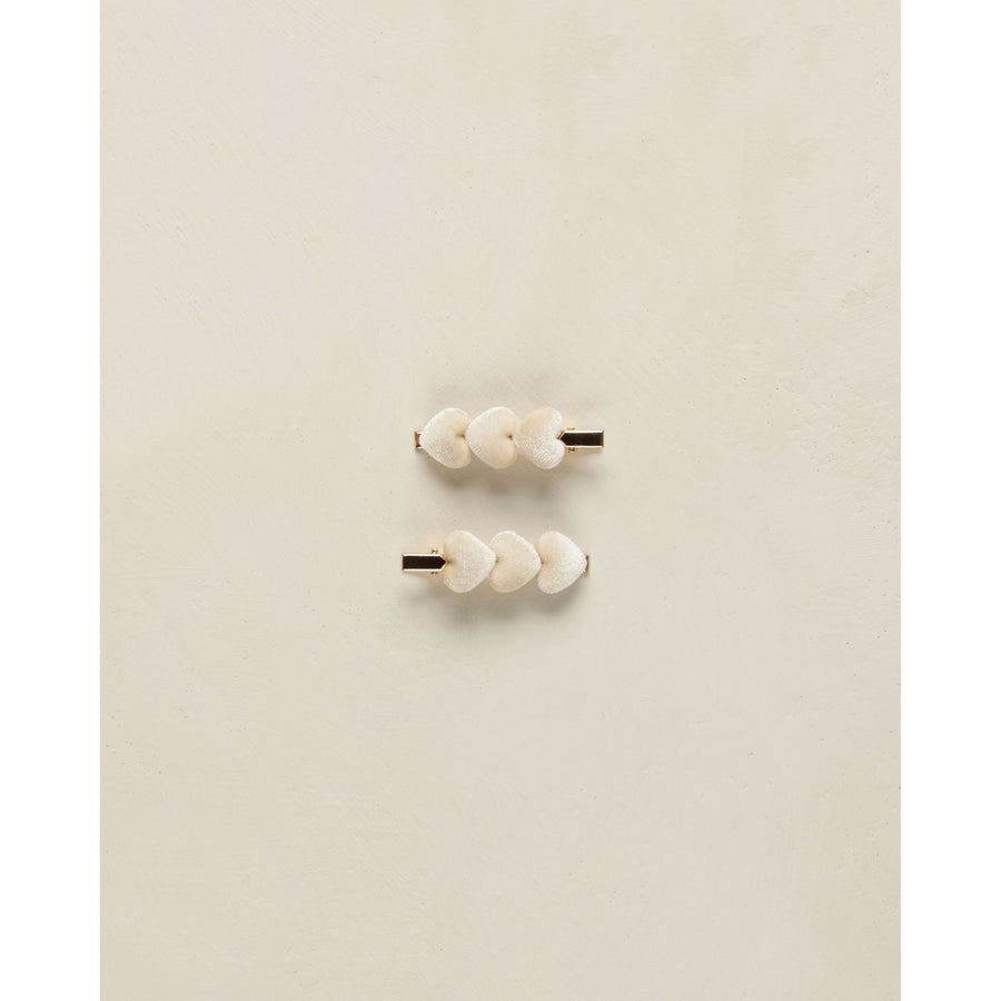 Noralee Natural Velvet Heart Clips