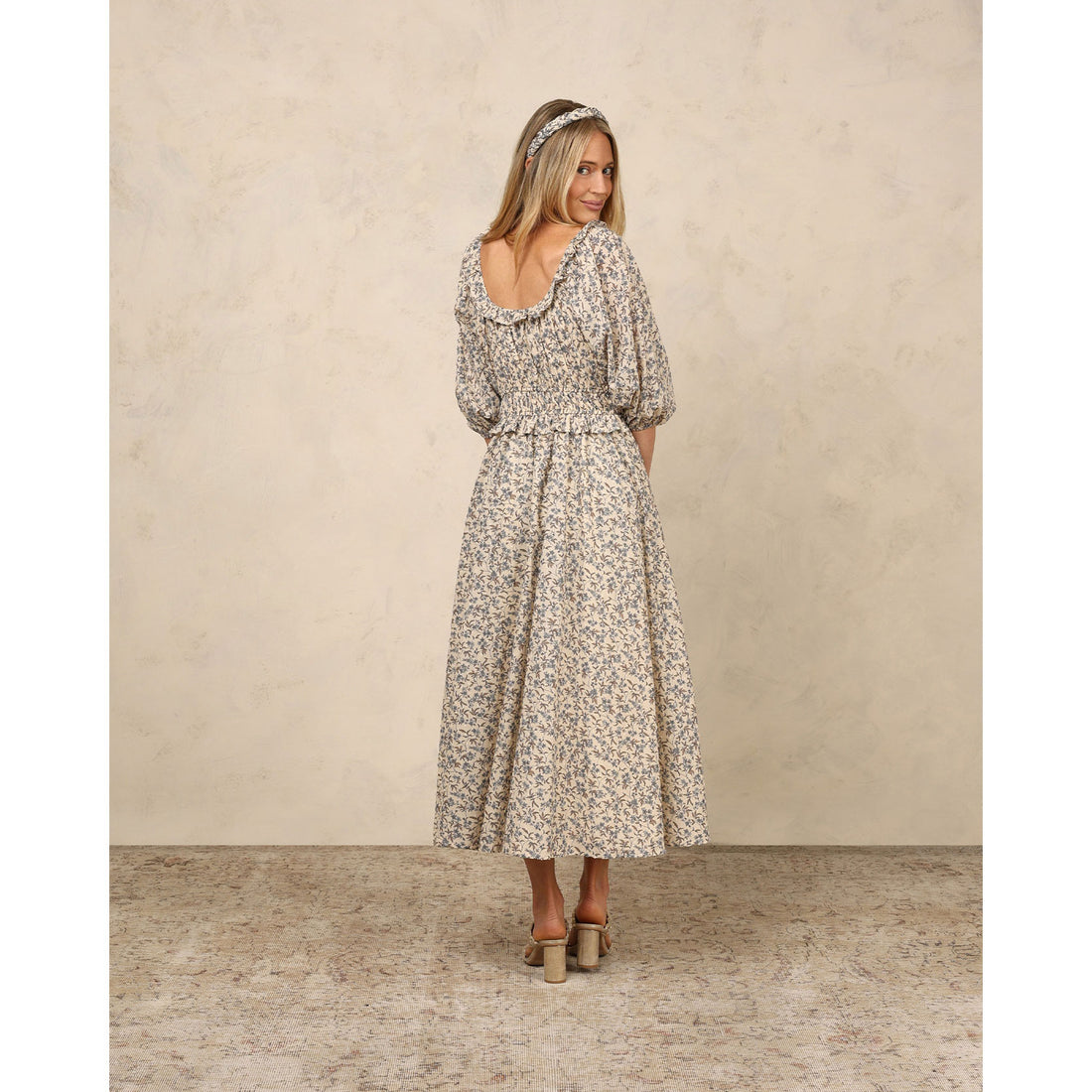 Noralee Vintage Blue Floral Junie Womens Dress