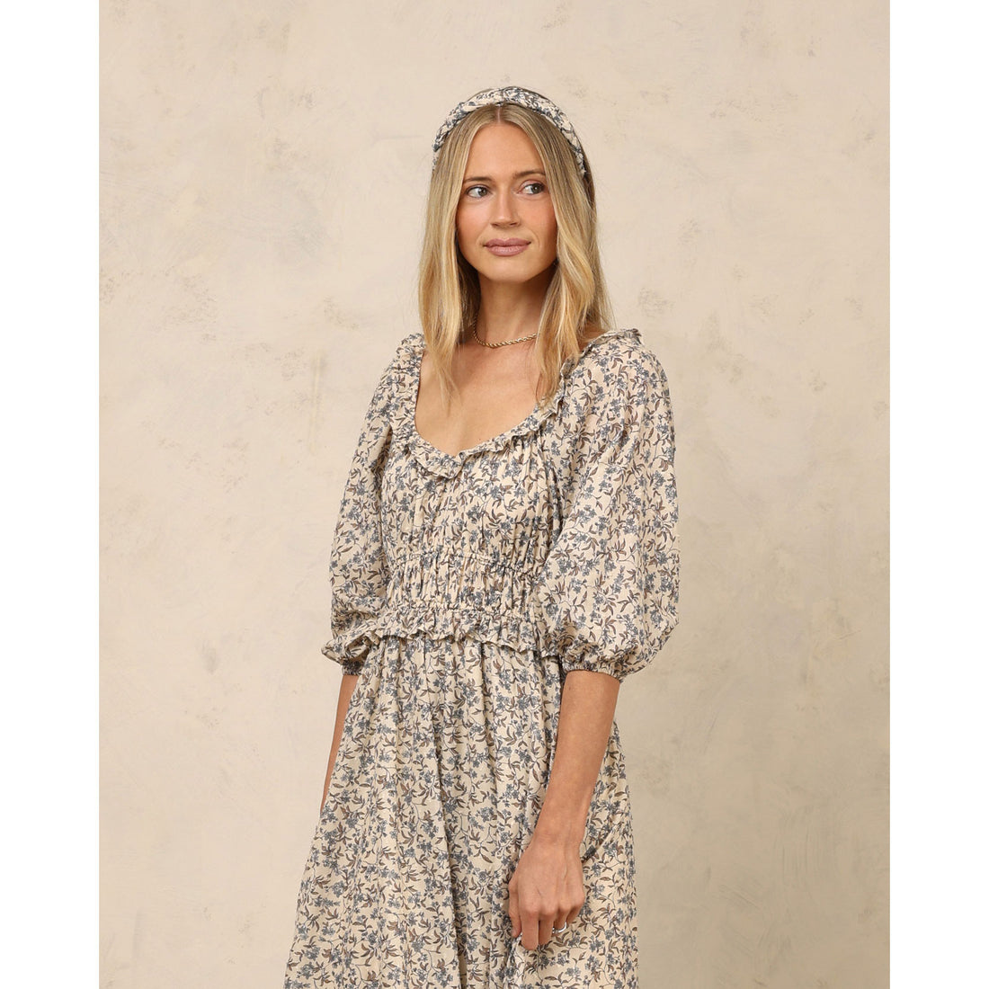 Noralee Vintage Blue Floral Junie Womens Dress