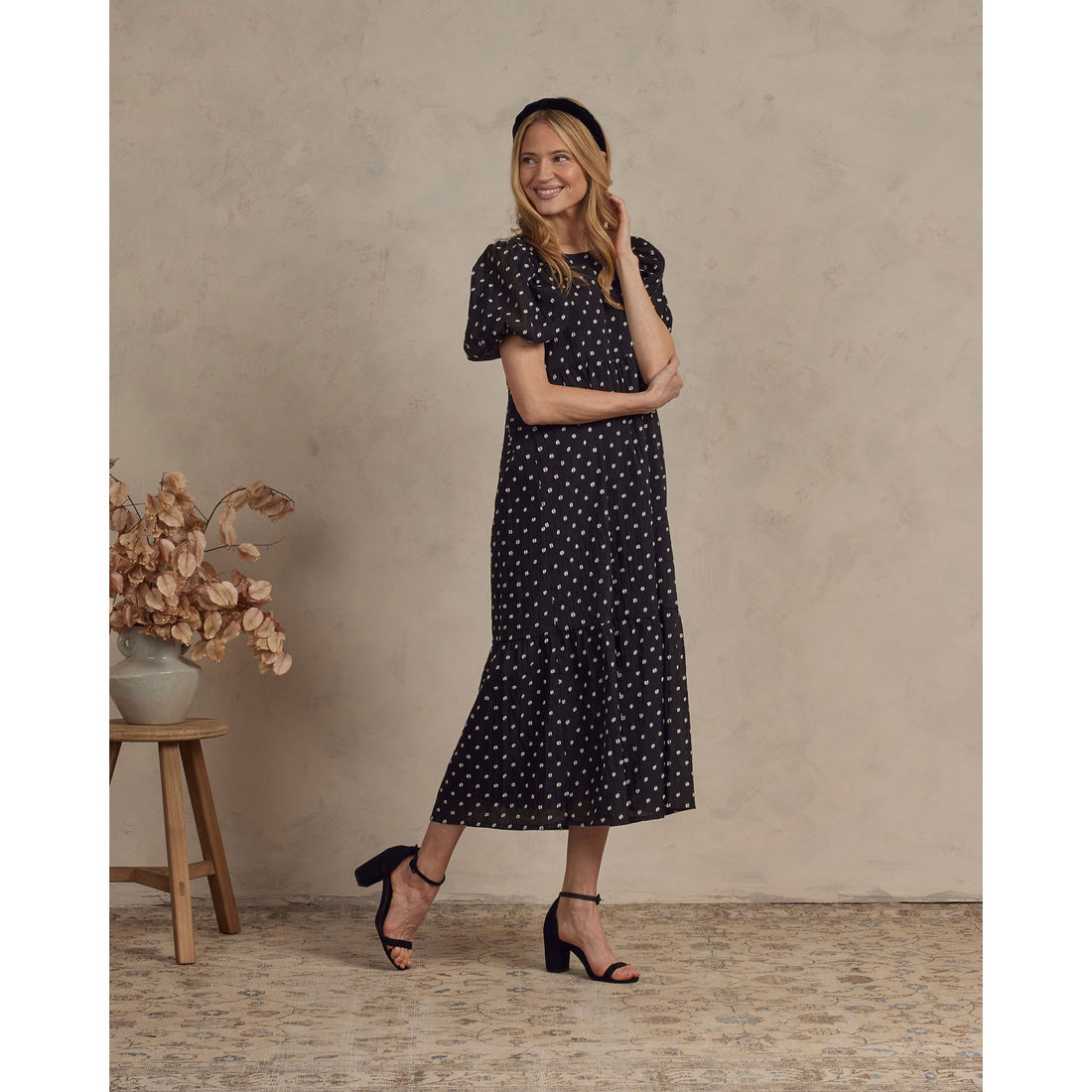 Noralee Black & Ivory Dot Claire Womens  Dress